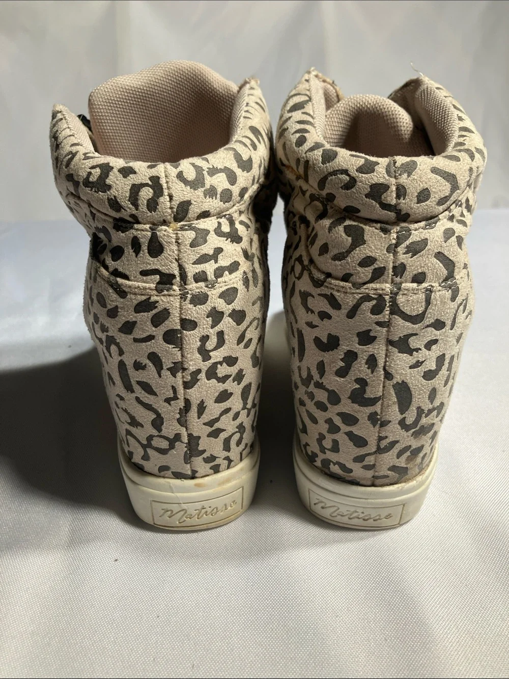 Coconuts by Matisse Wedged Leopard Zip-Front High-Top Sneakers - Beige/Black